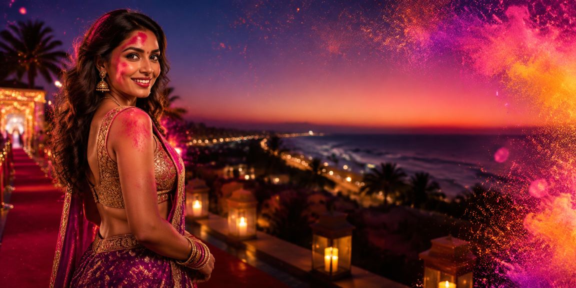 Casual leisure and payment using mobile on Goa beach